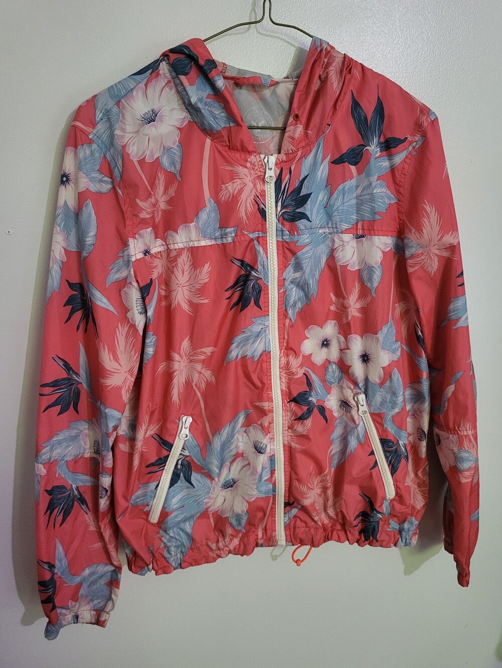 American Eagle Outfitters Tropical Floral Unlined Windbreaker Jacket Women Small